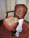 1930French PetitPoint arm chair bouquet 