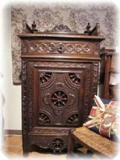 1880French Normandy Carved cabinet