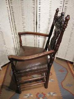  1920French Carved leather chair@