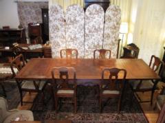 1920French  drawleaf table dining  6chair set 